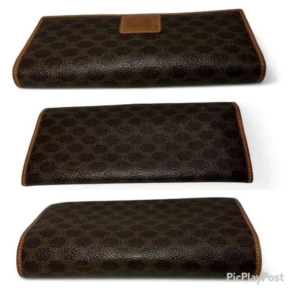 CELINE Canvas Brown Macadam Long Wallet - Picture 15 of 16